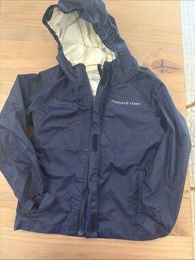 Vineyard Vines Navy Kids Hooded Raincoat